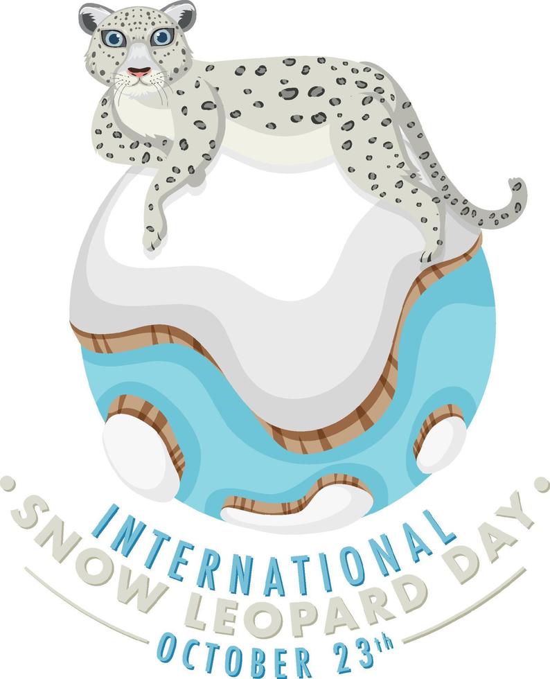 diseño de banner del día internacional del leopardo de las nieves vector