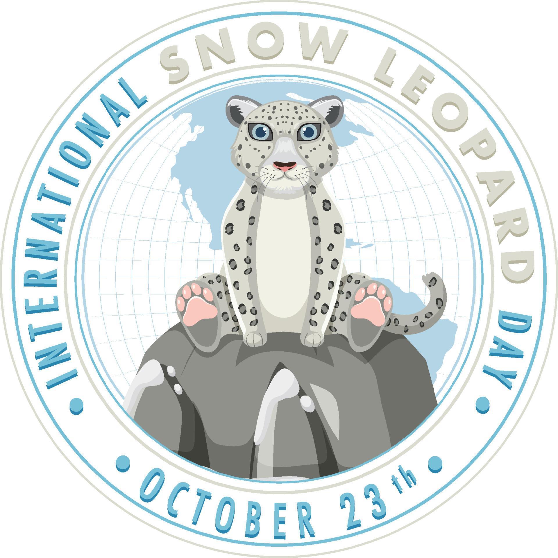 International Snow Leopard Day Banner Design 11132434 Vector Art at
