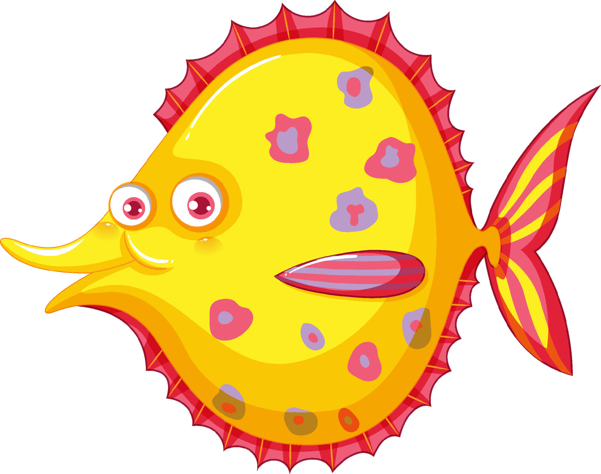 A cute halibut fish on white background 11132439 Vector Art at Vecteezy