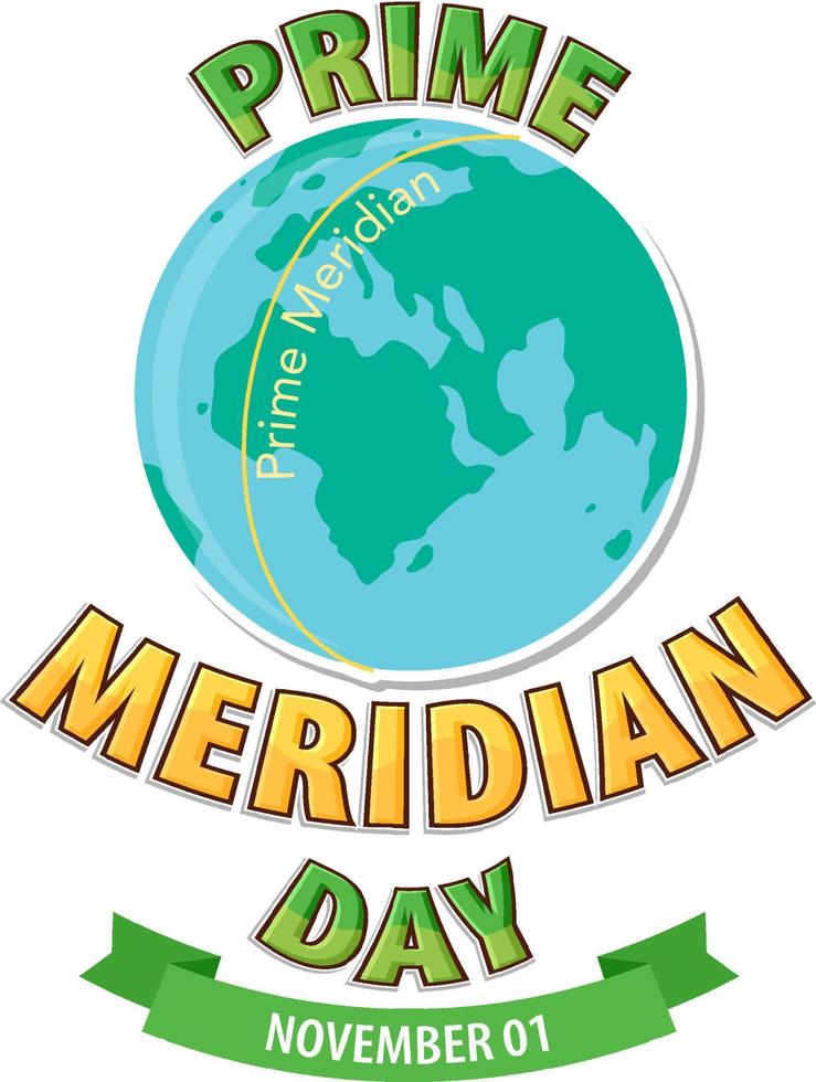 Prime Meridian Day Logo Concept vector