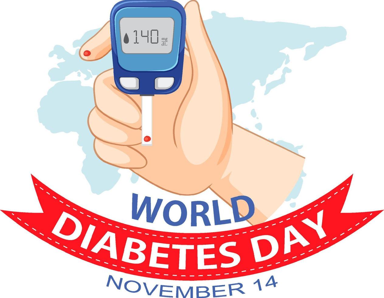 diseño del logotipo del día mundial de la diabetes vector