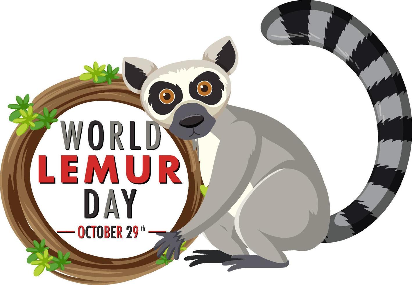 World Lemur Day Banner Design vector