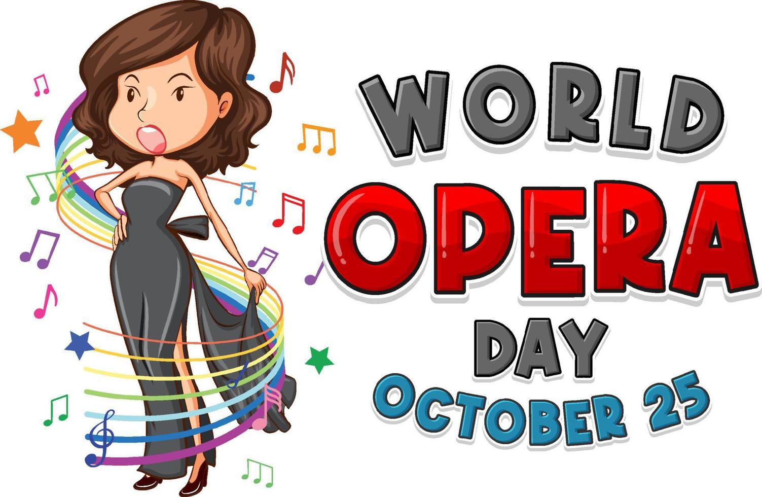 World Opera Day Banner Concept Vector