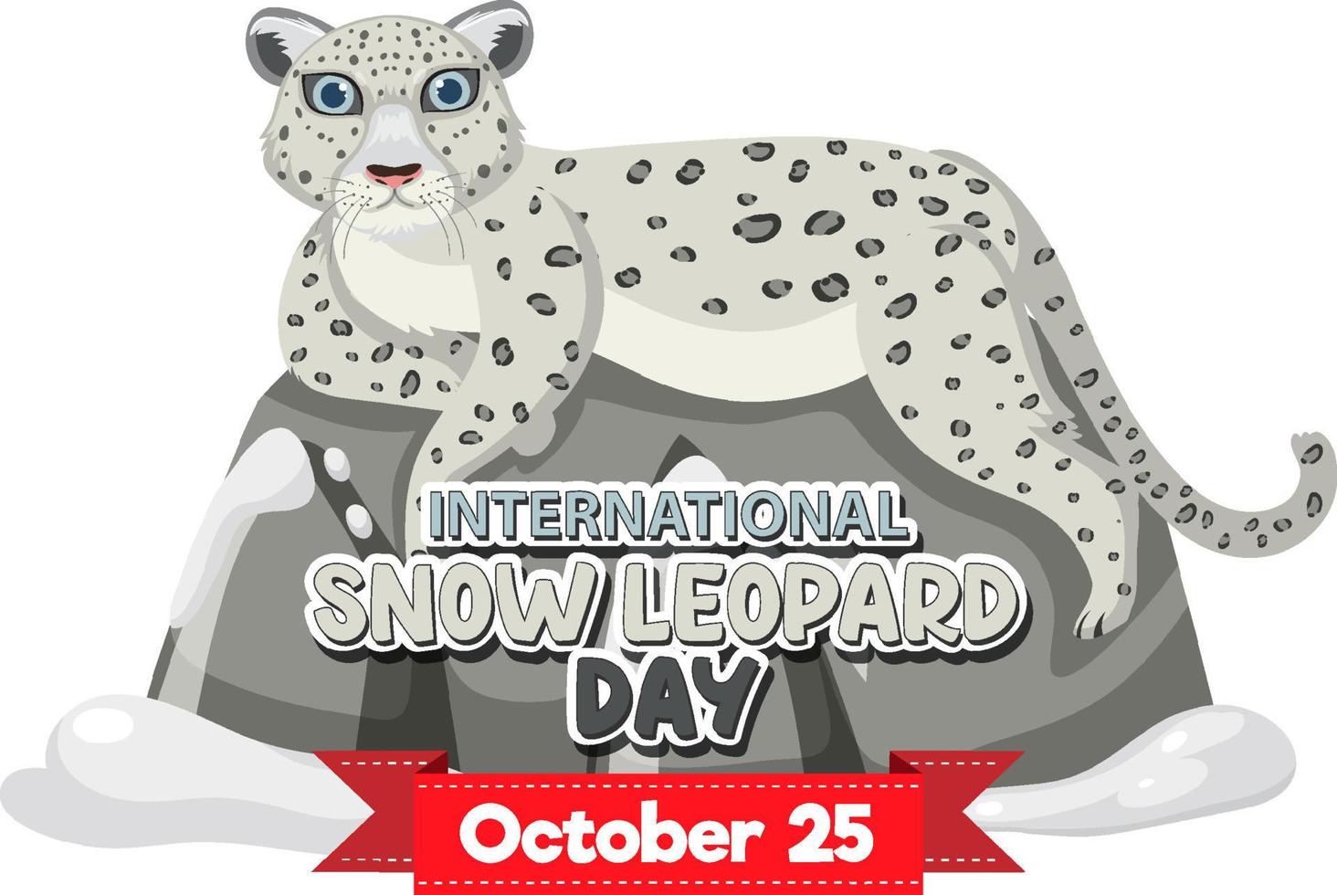 día internacional del leopardo de las nieves vector