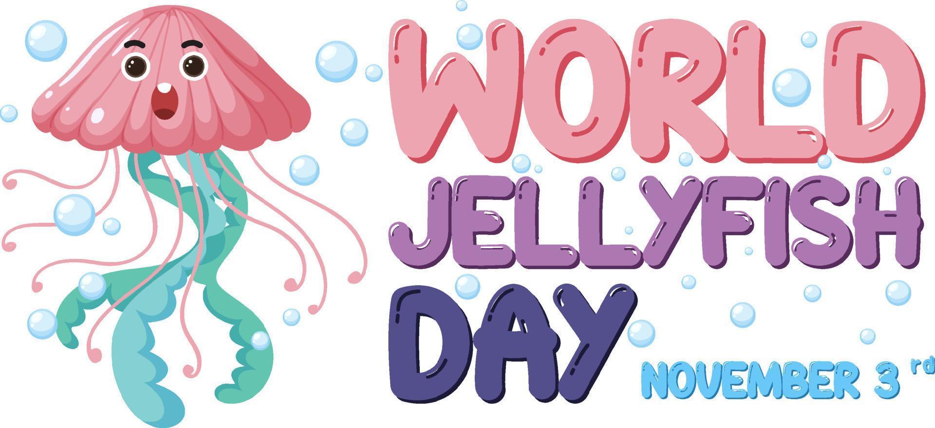 World Jellyfish Day Logo Design vector