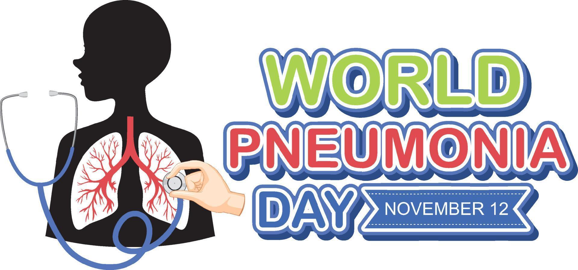 World Pneumonia Day Logo Design vector