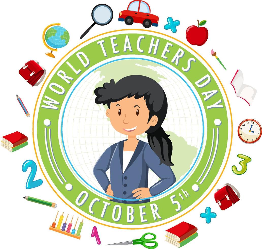 World Teachers Day Poster Design vector