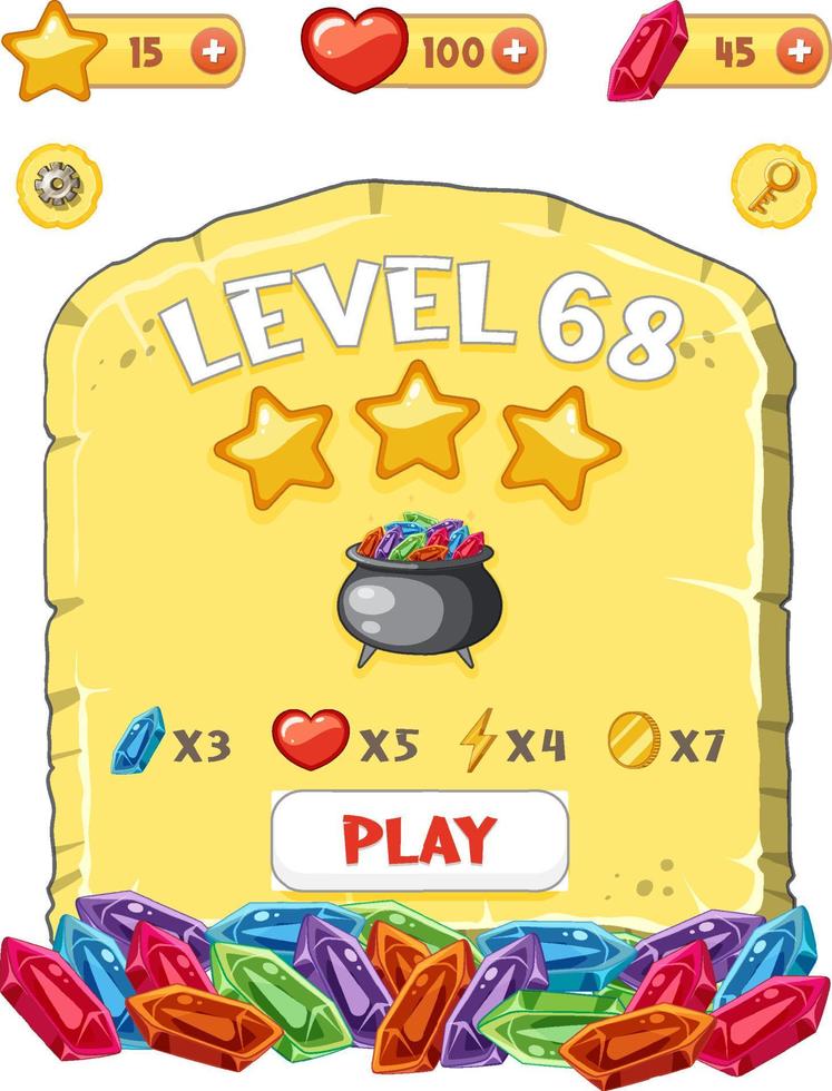 A game background template with elements vector