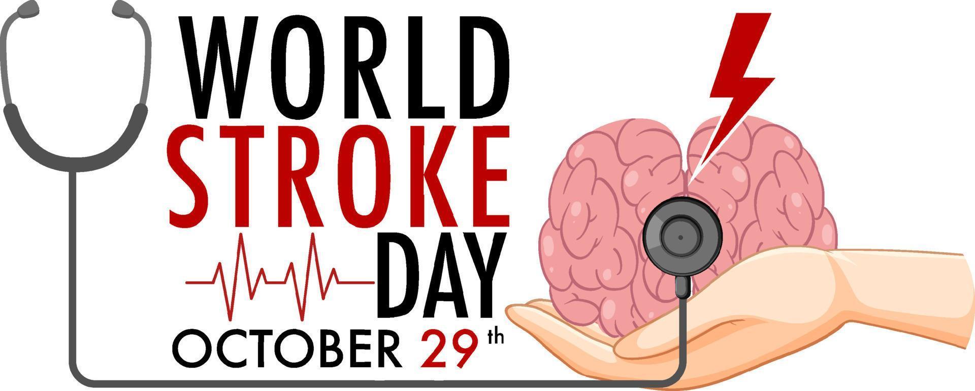 World Stroke Day Banner Design vector