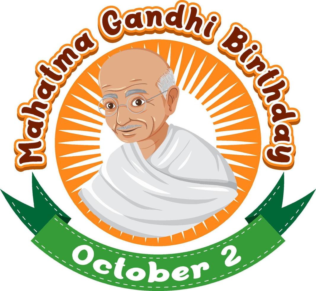 diseño de banner de cumpleaños de mahatma gandhi vector