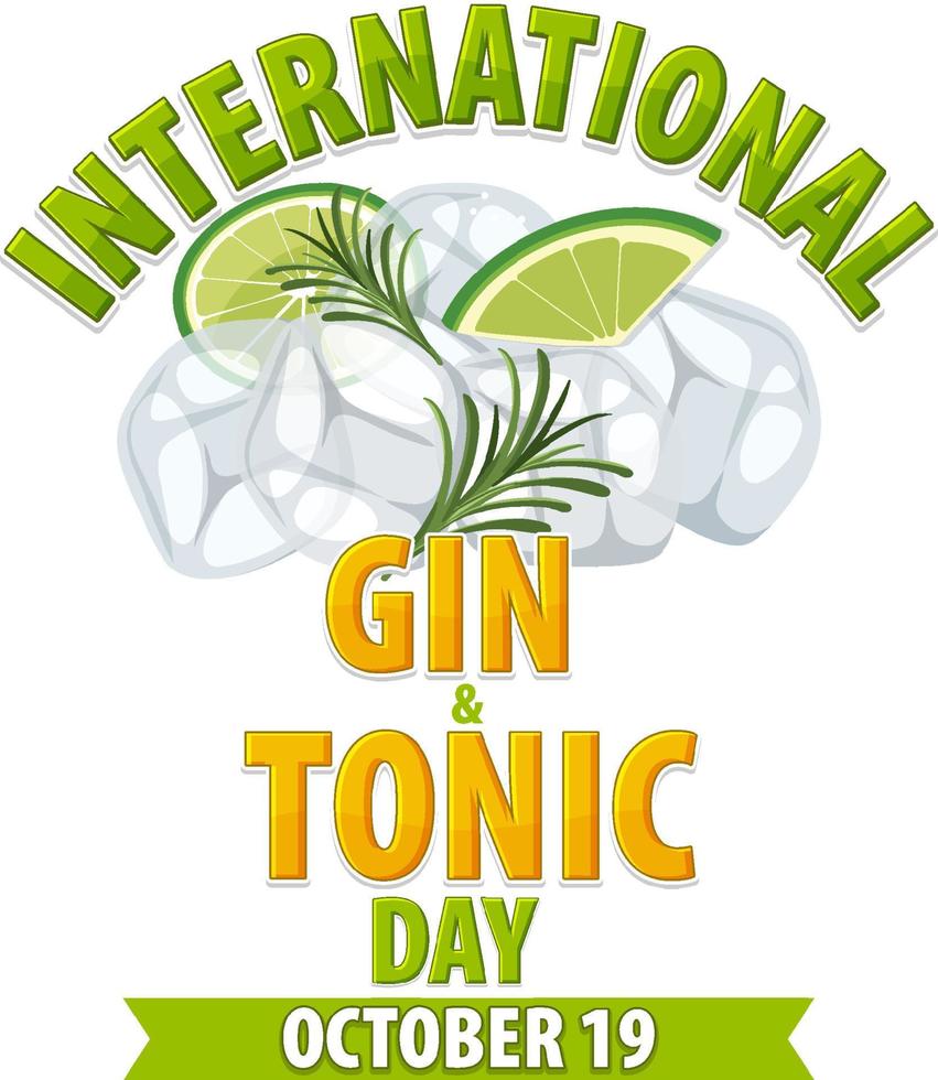 diseño de banner del día internacional del gin tonic vector