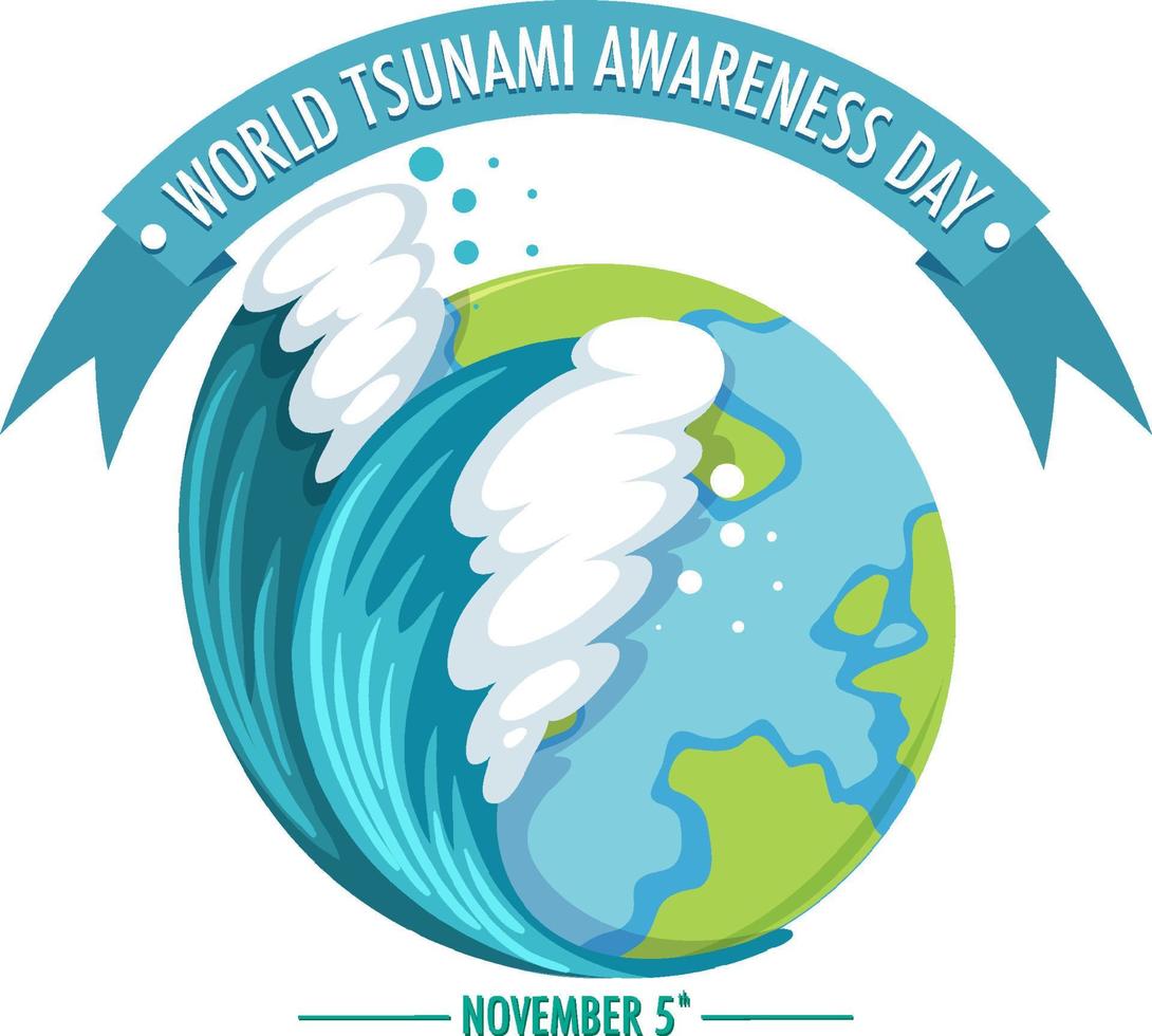 diseño de banner del día mundial de concientización sobre tsunamis vector