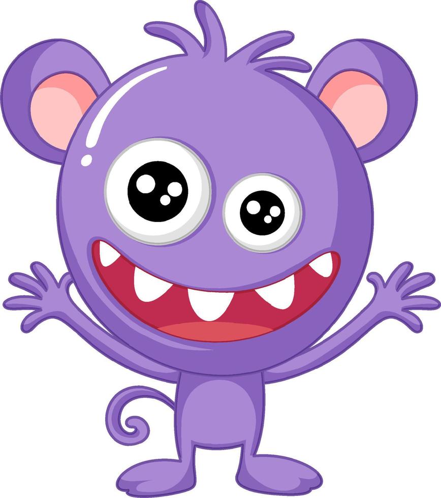 Cute monster with face expression vector