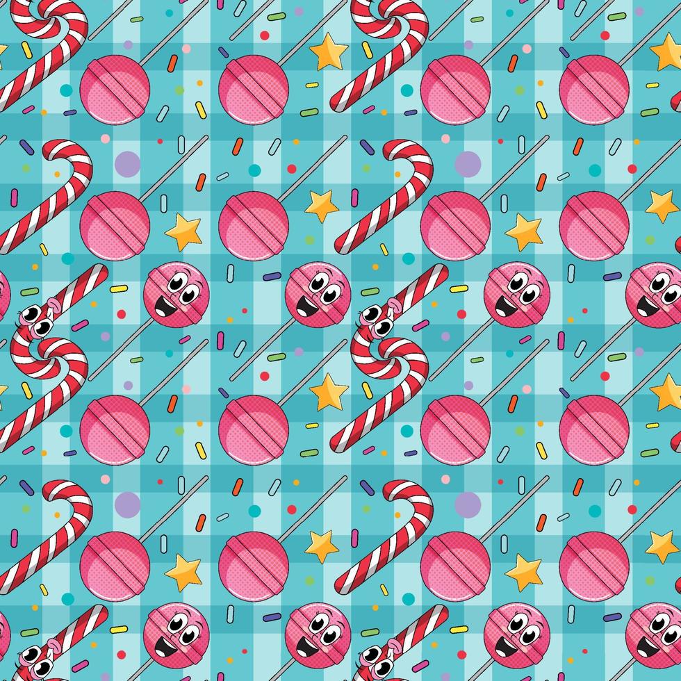 Sweet candy and lollipop seamless pattern vector