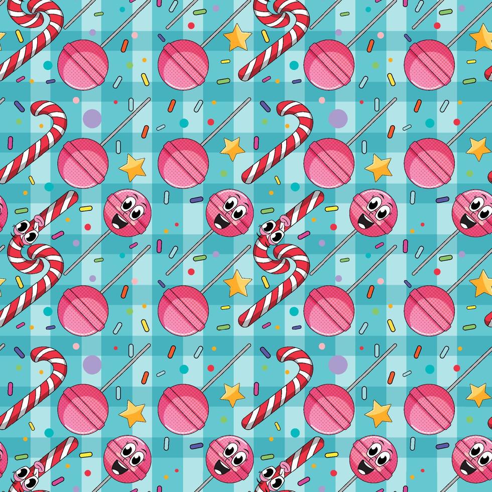 Sweet candy and lollipop seamless pattern vector