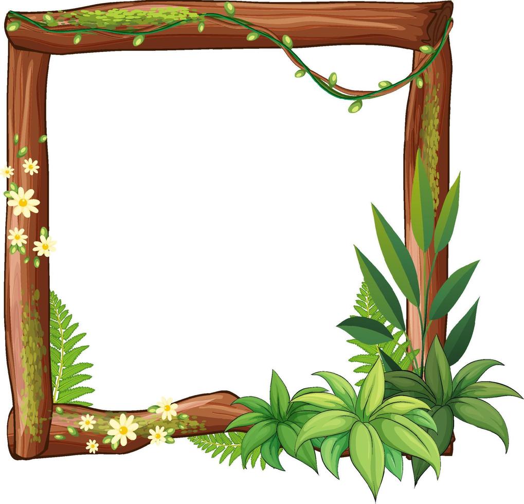 Frame of liana branches and leaves vector