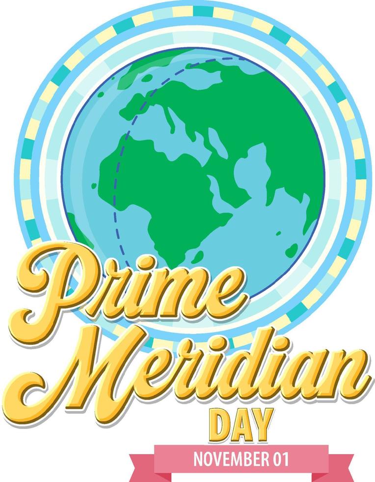 concepto de logotipo del primer día del meridiano vector