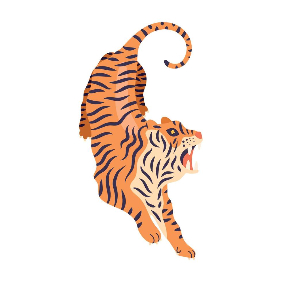 tiger wild attack position vector