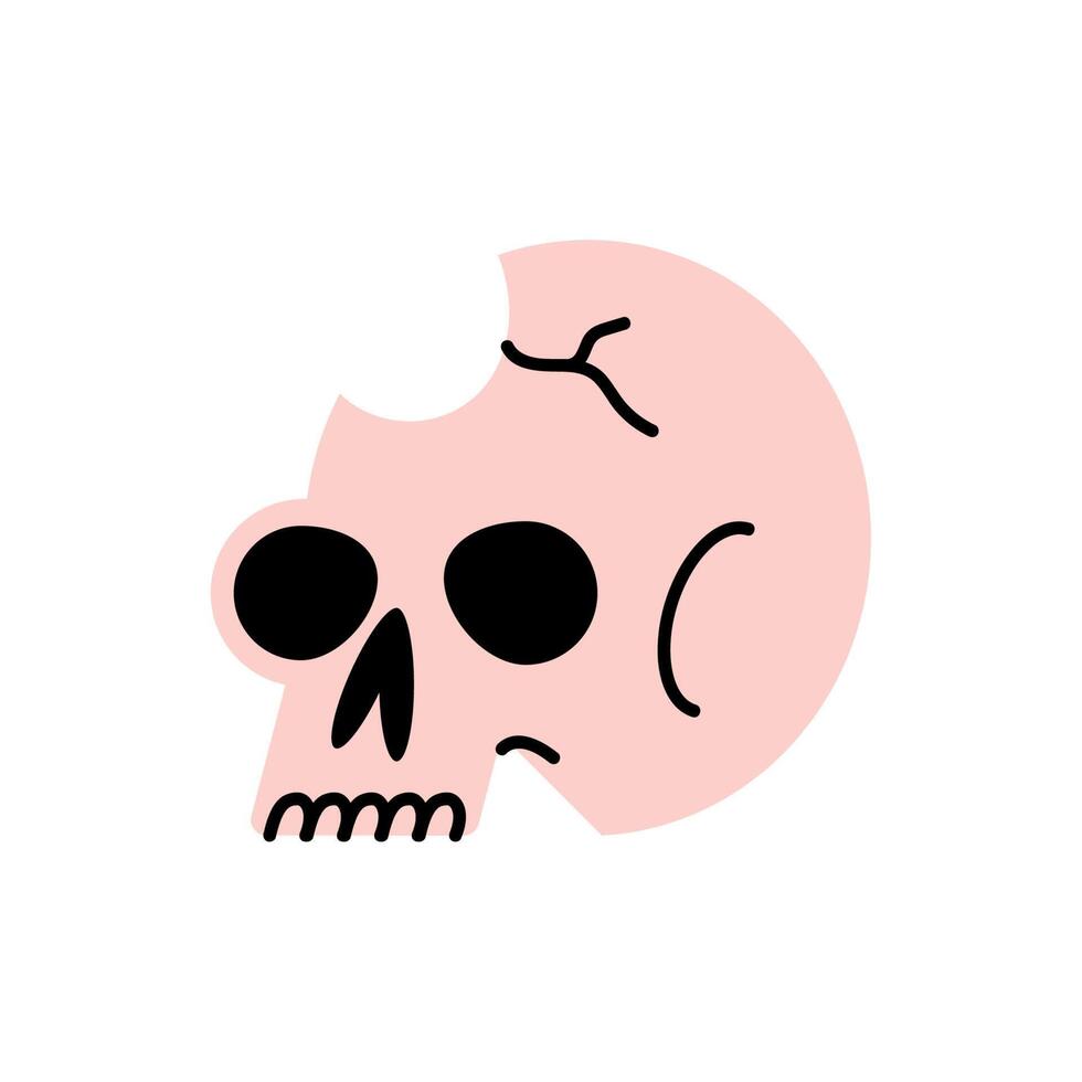 skull head broken vector