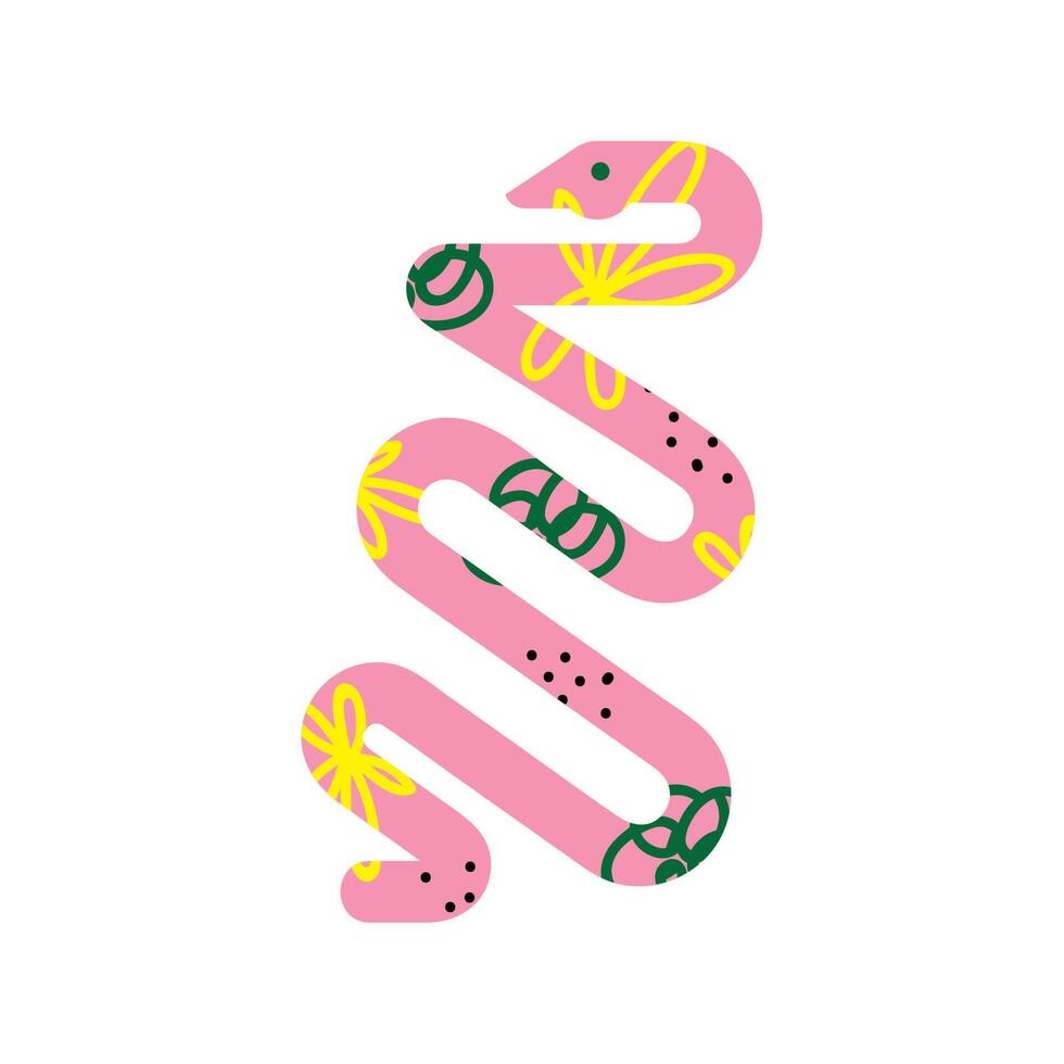 serpiente rosa animal salvaje vector