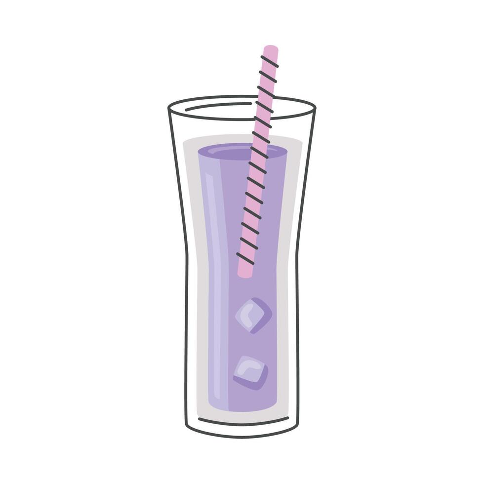 lilac drink in glass vector