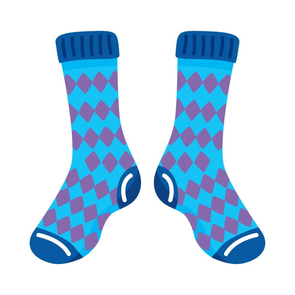 calcetines azules con rombos vector