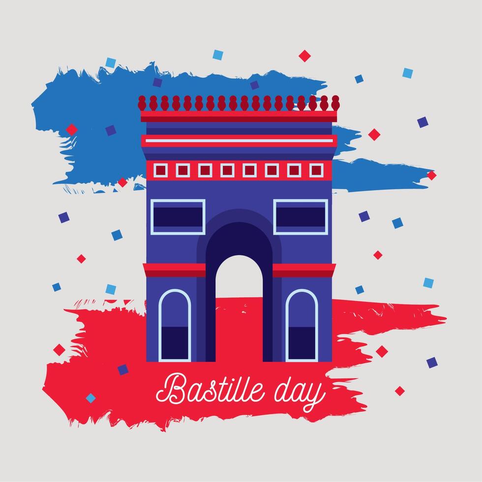 bastille day lettering vector