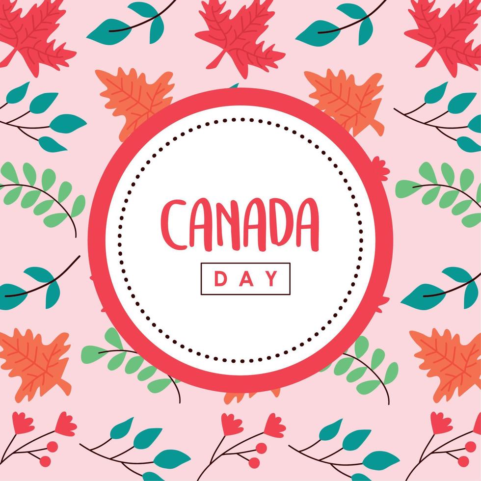 canada day lettering in seal vector