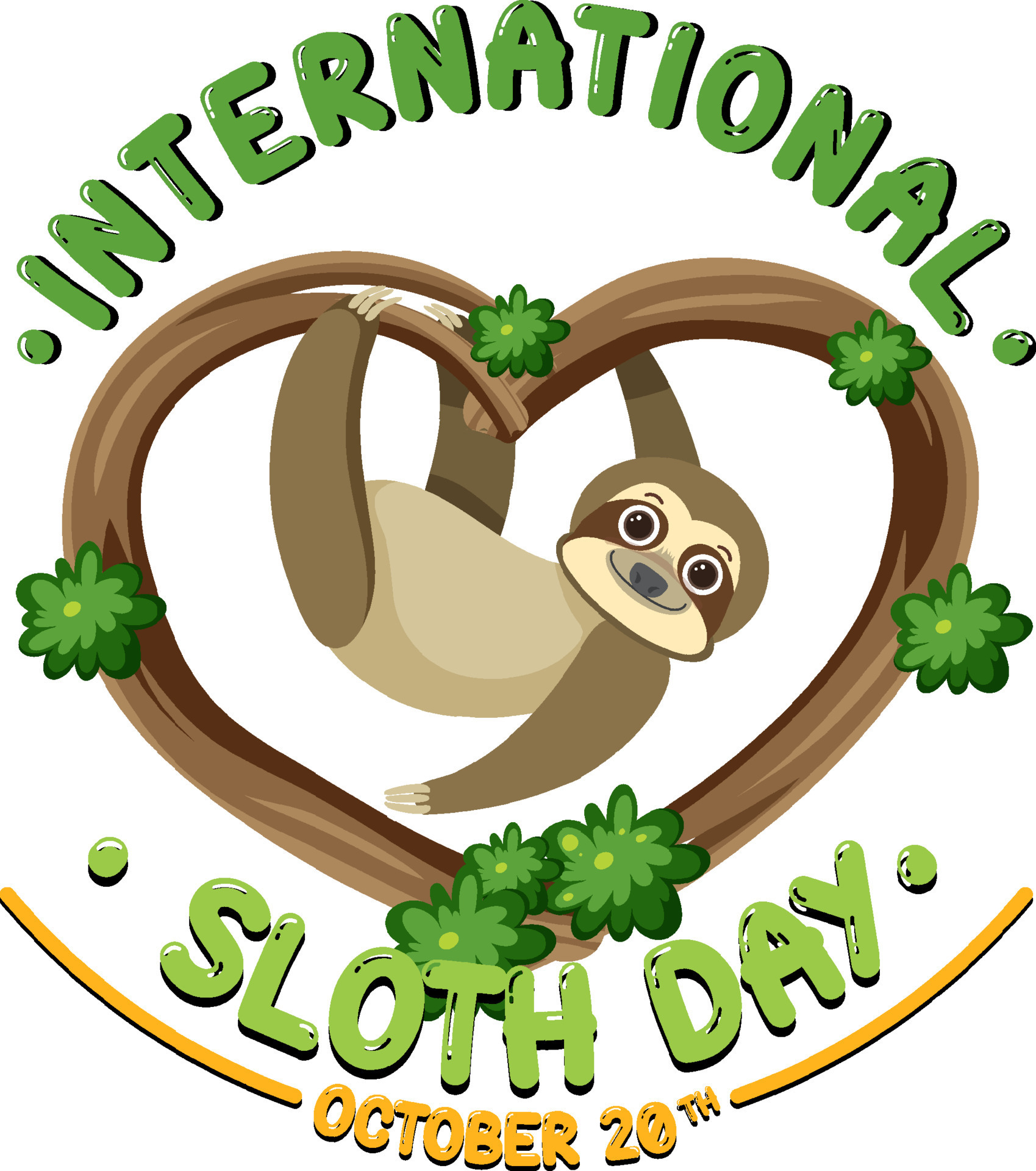 International sloth day banner concept vector 11132824 Vector Art at