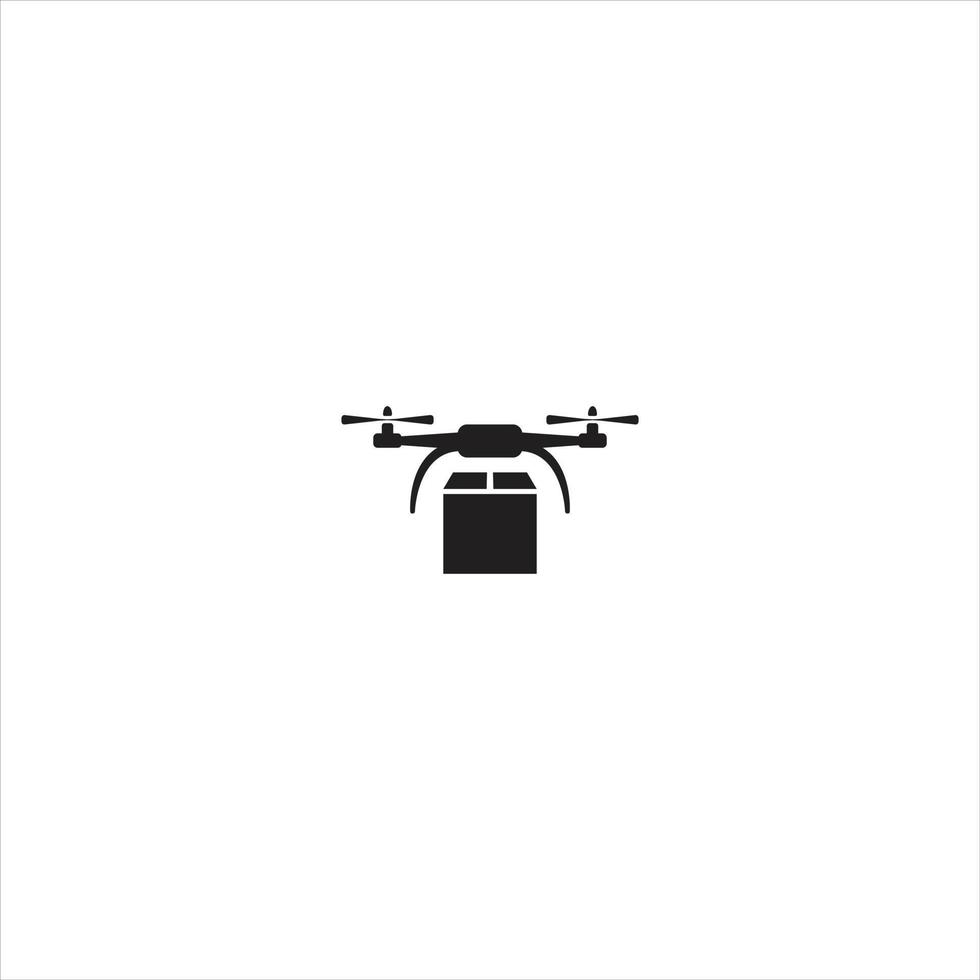 Drone delivering a parcel. Unmanned automatic aircraft used for transporting goods. Pixel perfect, editable stroke icon vector