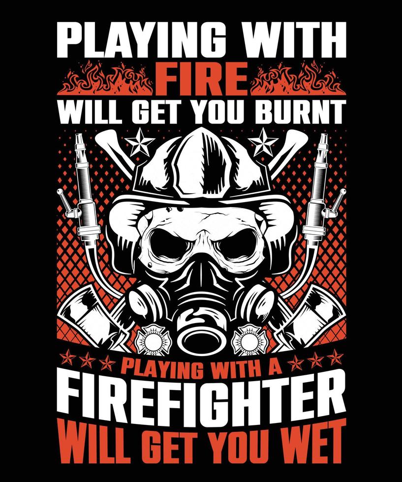 1Firefighter safety warrior fireman graphic vector silhouette tshirt