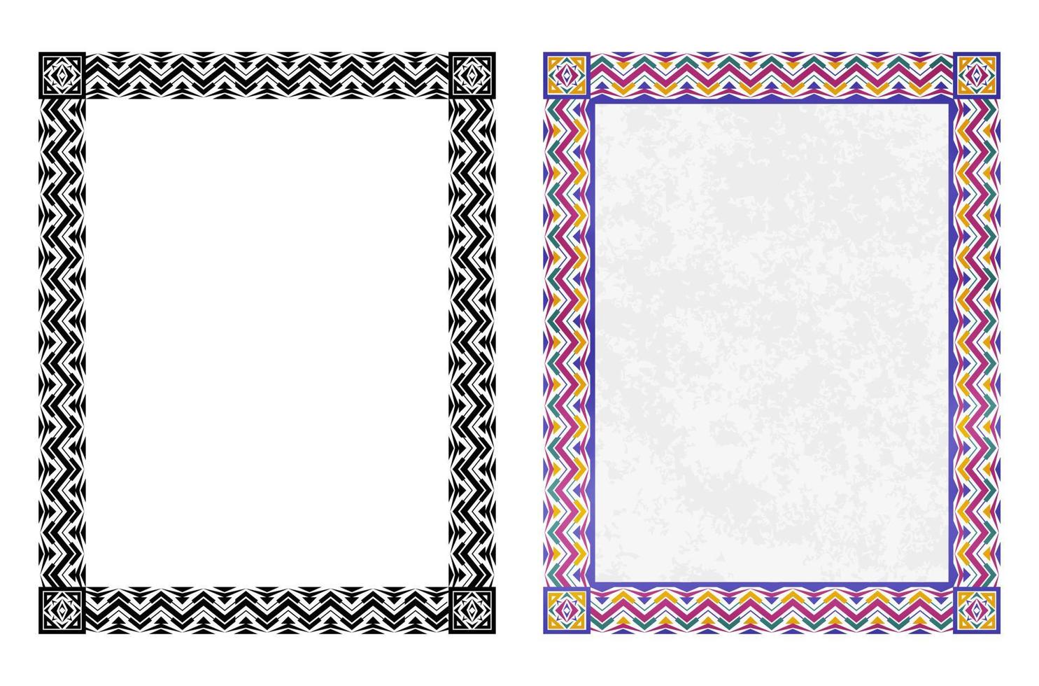 conjunto de marcos y bordes decorativos, texturizar bordes de color negro y pastel 3 vector