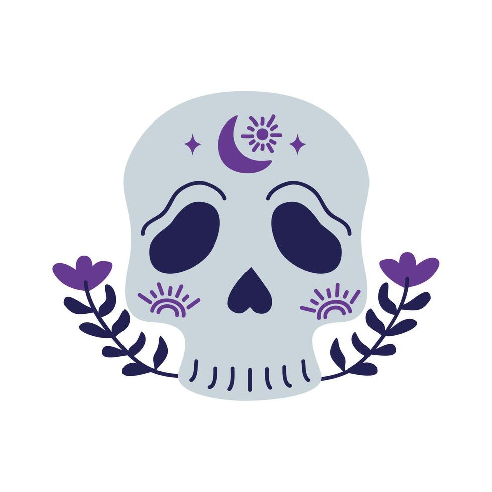 mystic head skull human vector