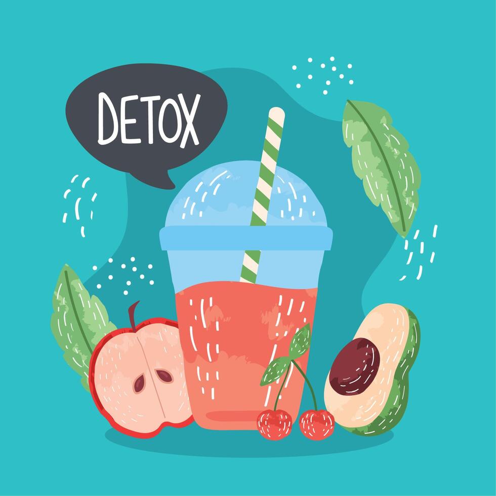 detox lettering in speech bubble vector
