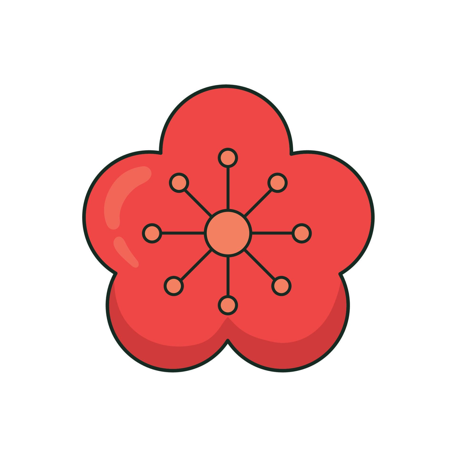 red japanese flower 11132915 Vector Art at Vecteezy