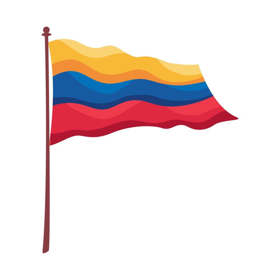 bandera colombiana ondeando vector