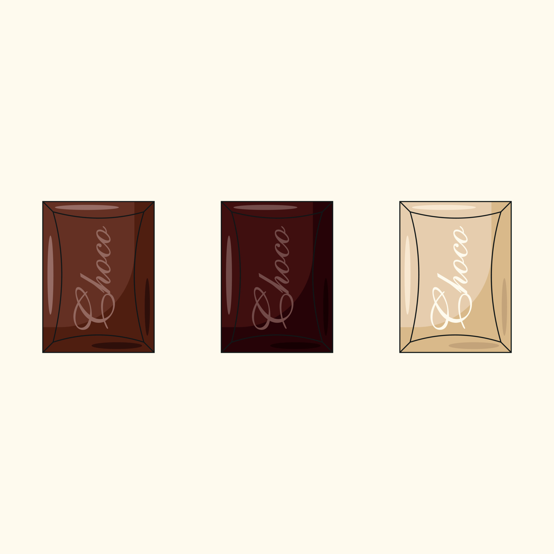 Dark, black, white chocolate. Vector illustration 11132931 Vector Art