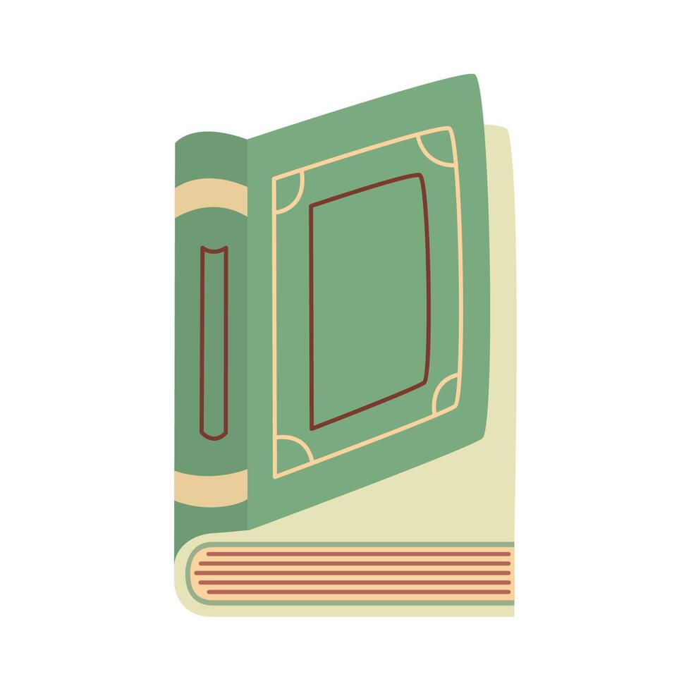 libro verde cerrado vector