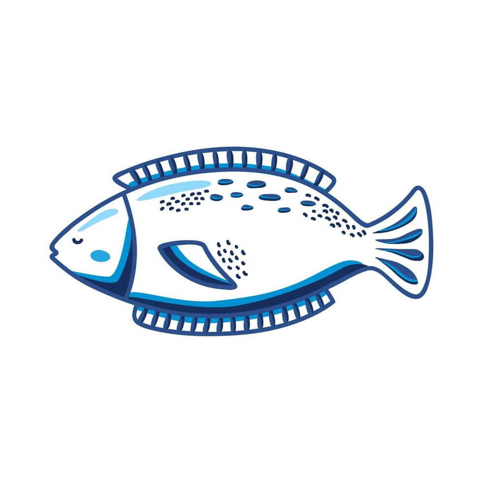 boceto de vida marina de peces vector