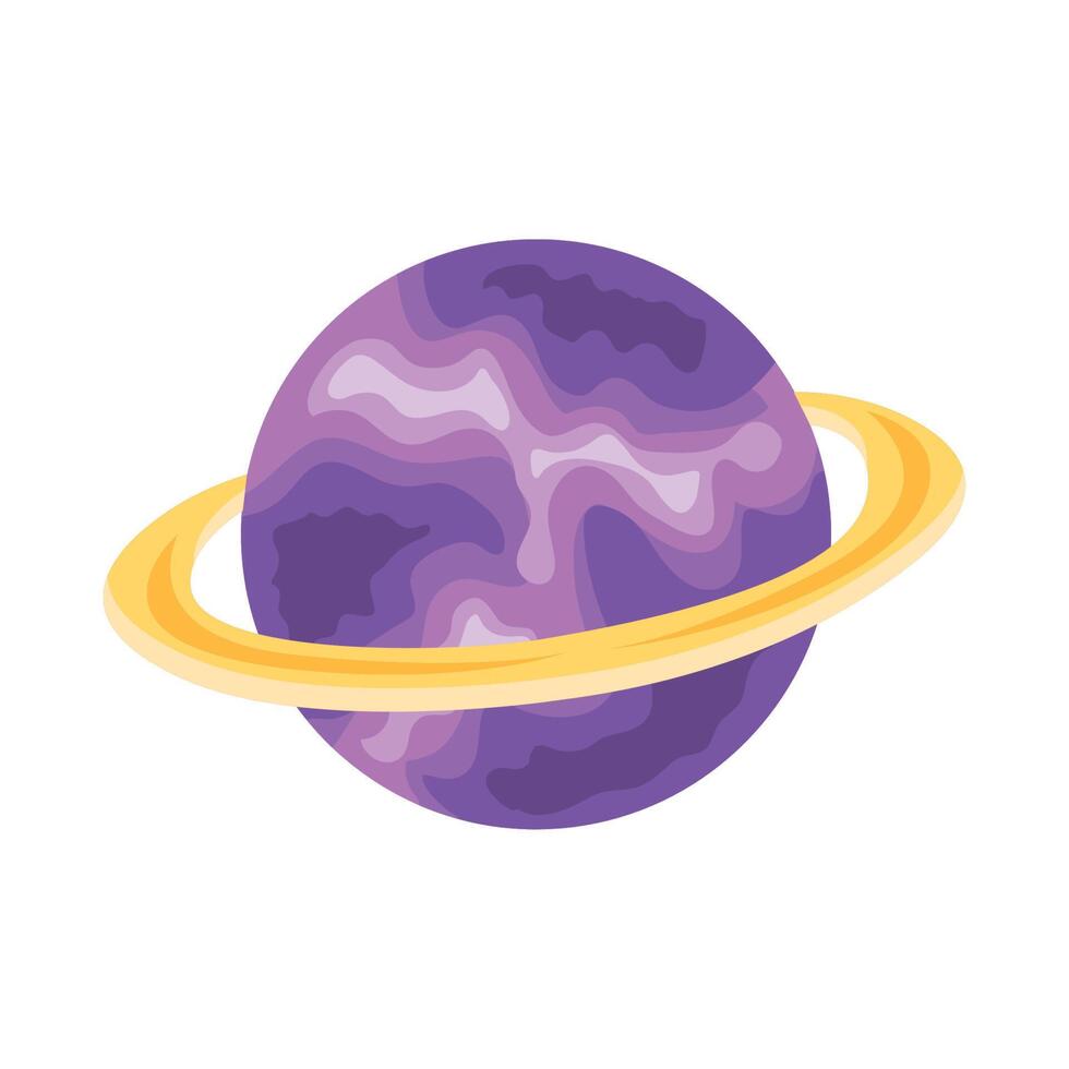 planeta saturno morado vector