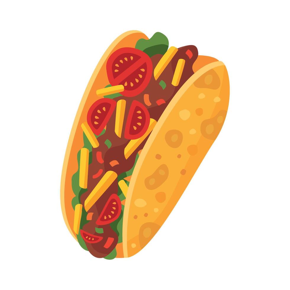 delicioso taco fresco mexicano vector