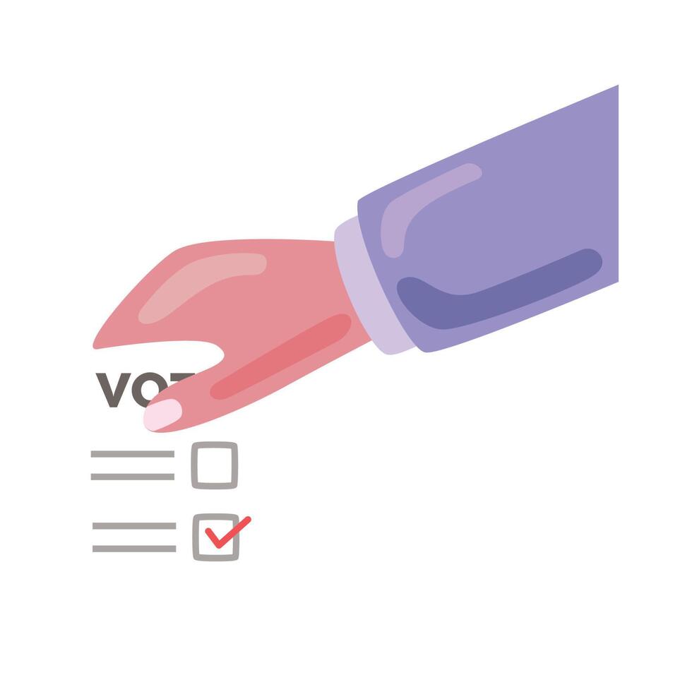 mano con tarjeta de voto vector