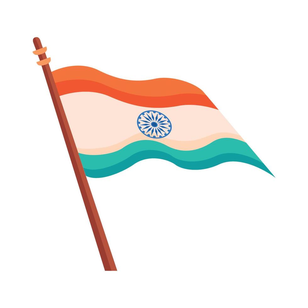 indian flag waving vector