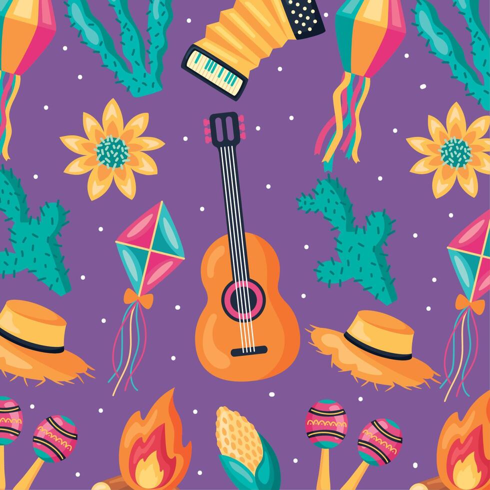 festa junina celebration pattern vector