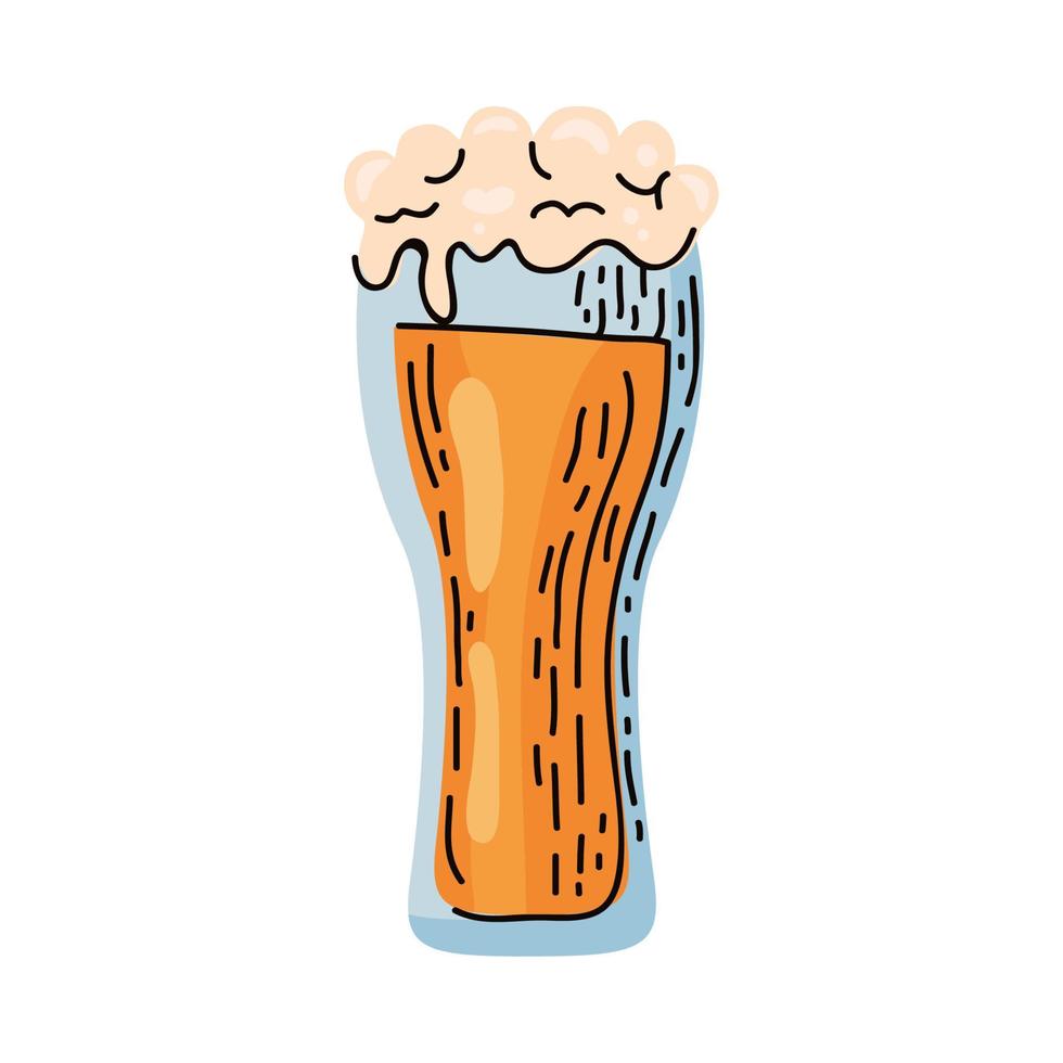 cerveza en vaso vector