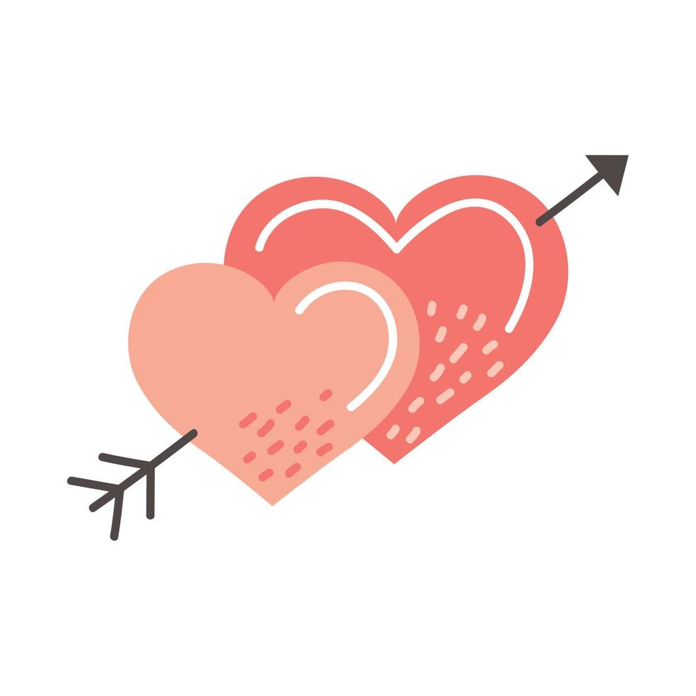 hearts love with arrows vector