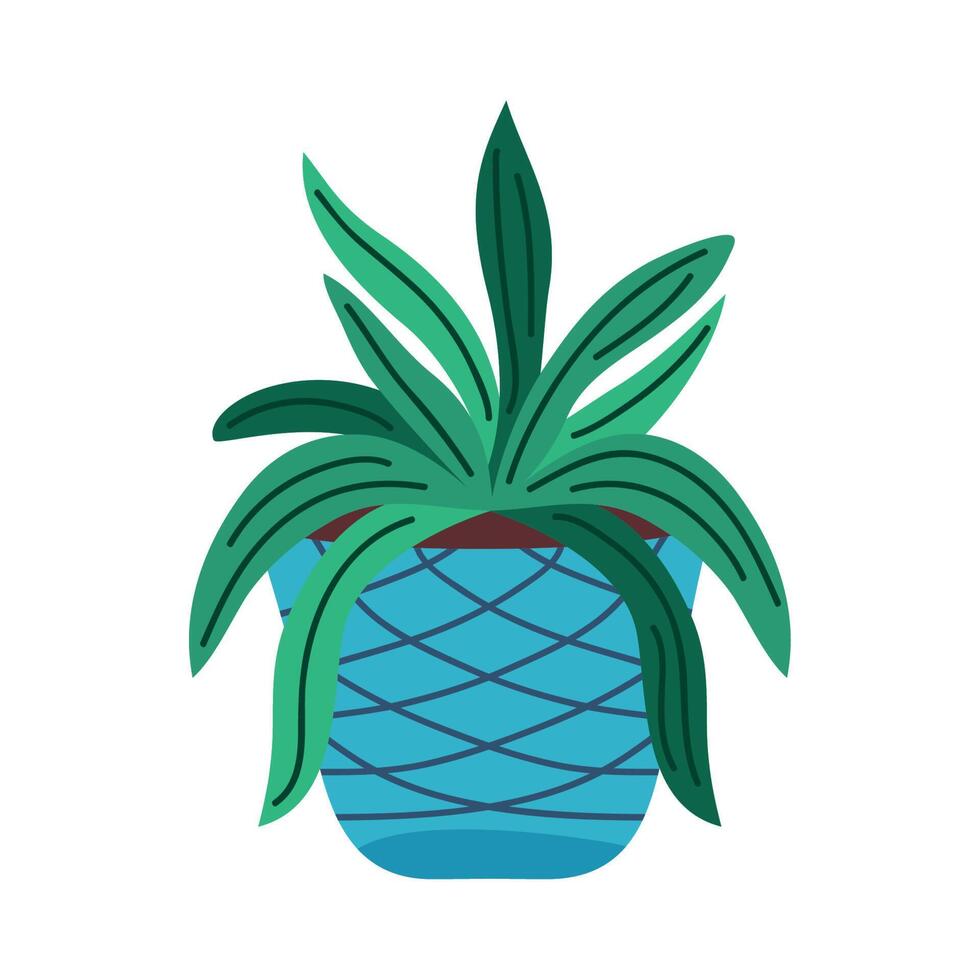 houseplant in blue pot vector