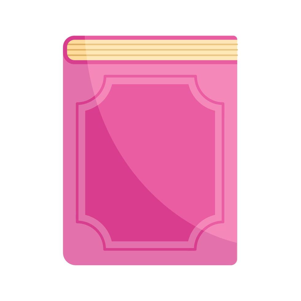 libro de texto rosa cerrado vector