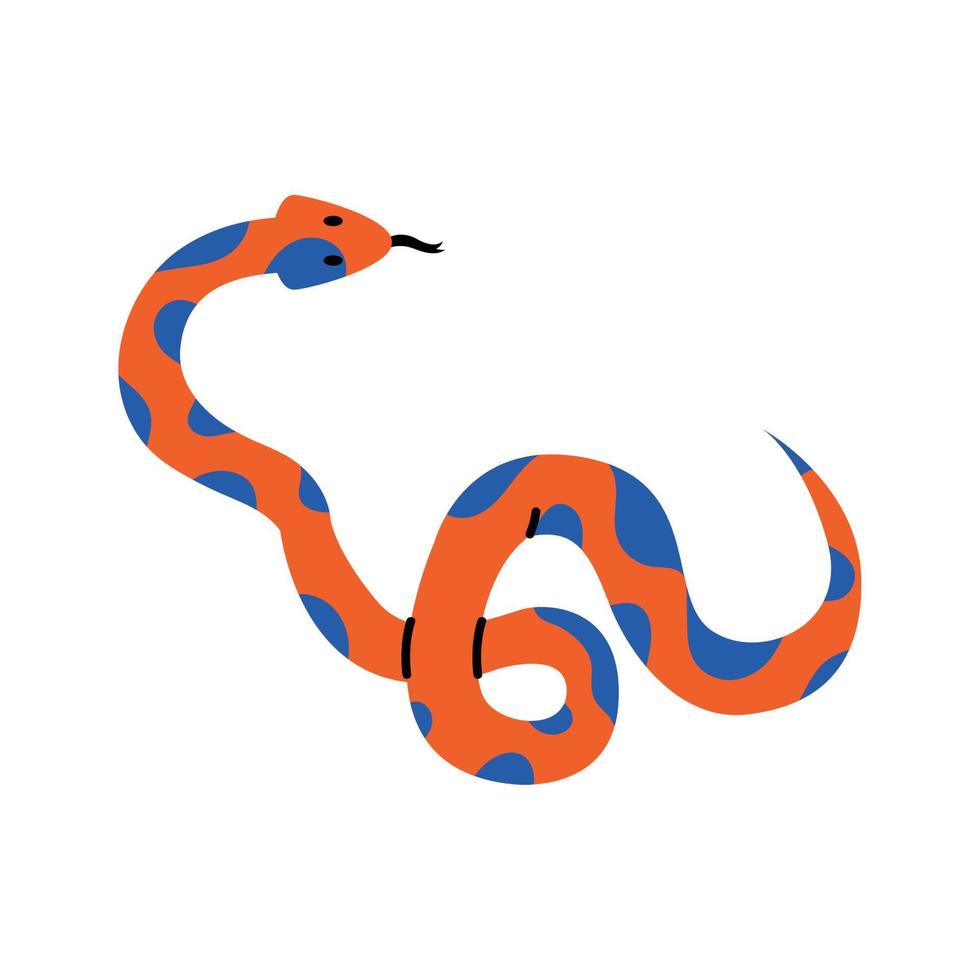 serpiente roja y azul vector