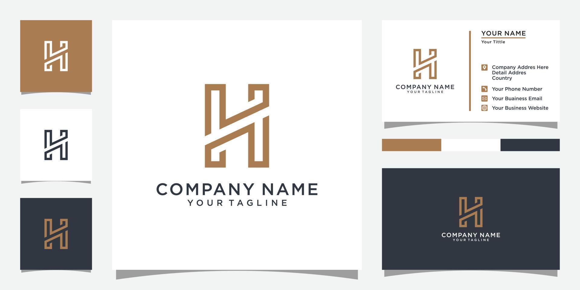 H or HH initial letter logo design concept. vector